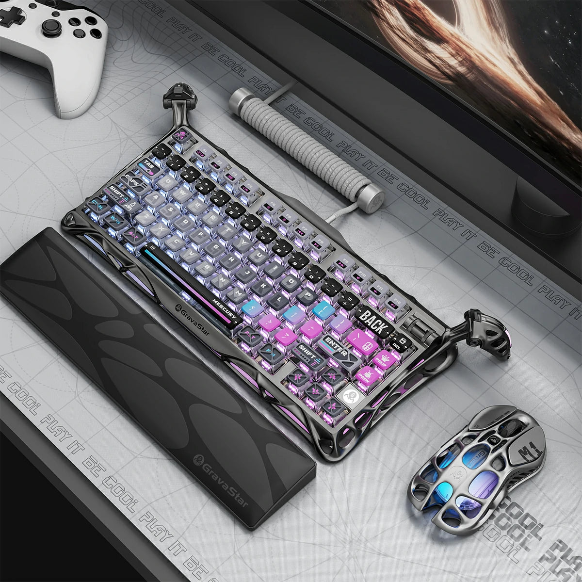 75 wireless mechanical keyboard for pc gaming RGB keebs gravastar mercury k1 pro