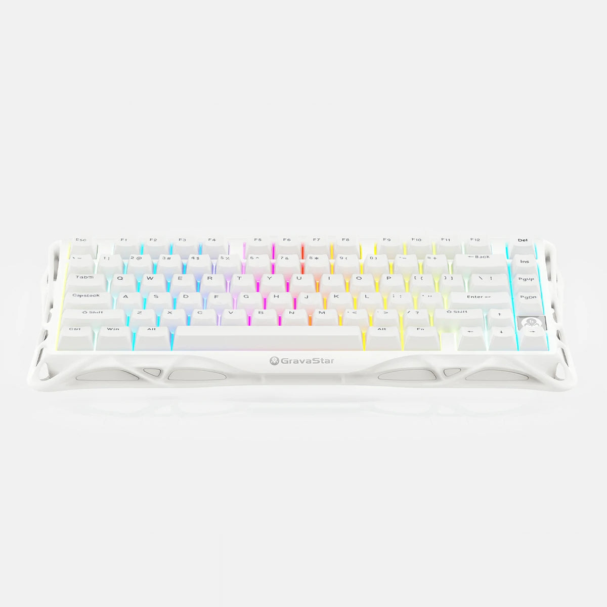 gravastar Mercury K1 Lite Snow White gaming keyboard RGB keyboard 75 percent layout keyboard tactile keyboard office keyboard ergonomic keyboard durable keyboard silent keyboard responsive keyboard