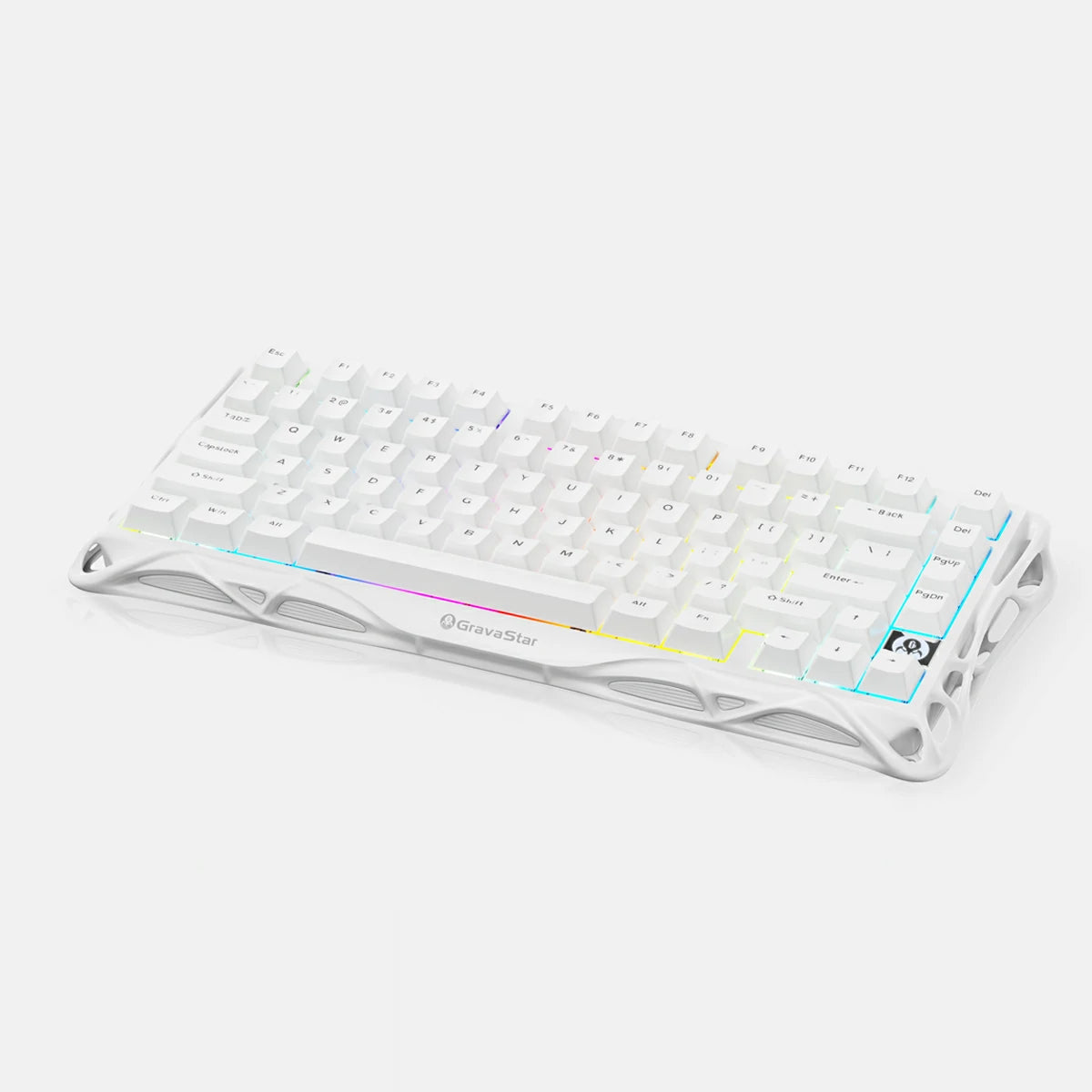 gravastar Mercury K1 Lite Snow White mechanical keyboard gaming keyboard RGB keyboard ergonomic keyboard compact keyboard customizable keyboard hot-swappable keyboard backlit keyboard portable keyboard lightweight keyboard