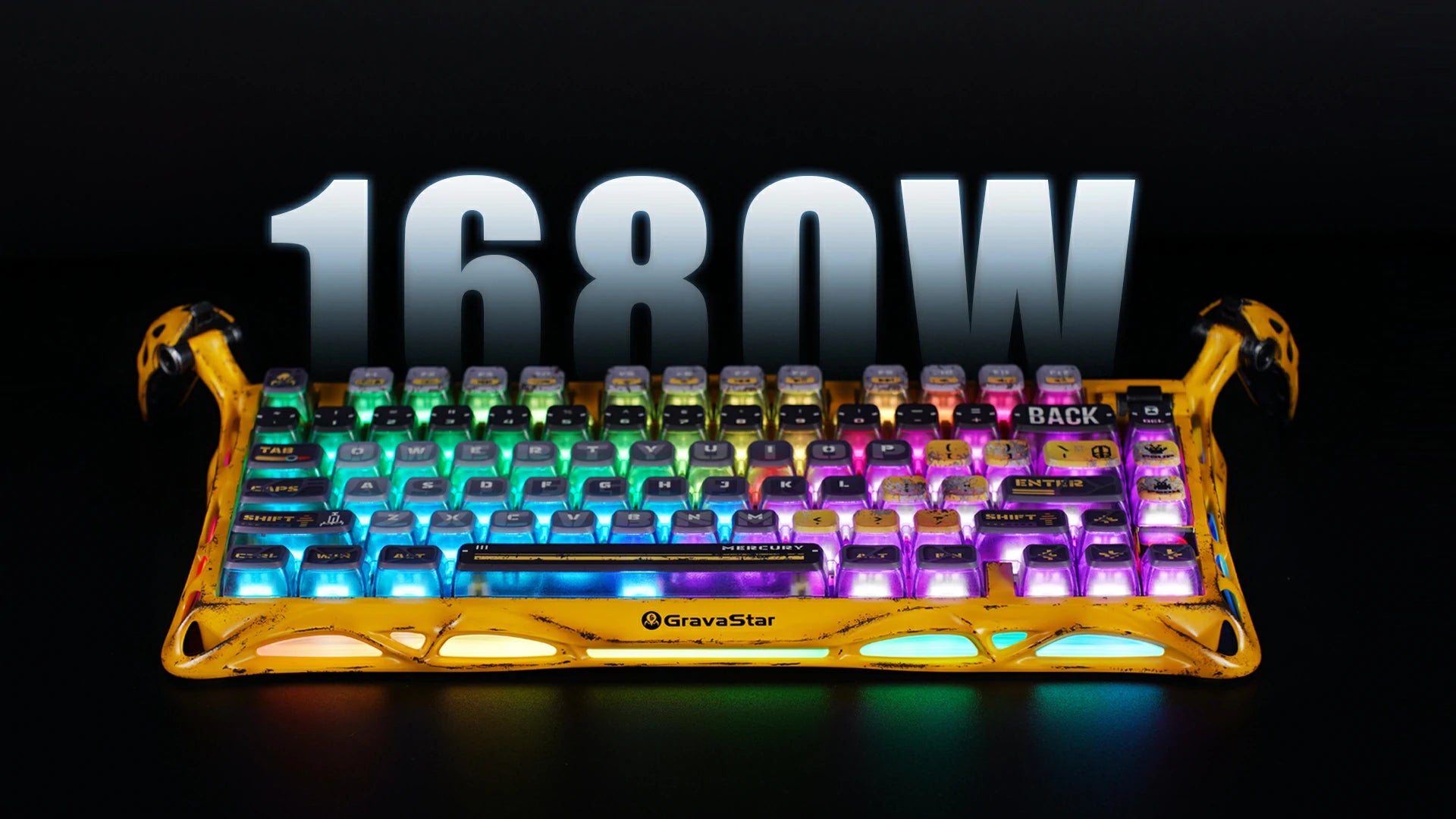 gravastar Mercury K1 Pro Battle-Worn Yellow advanced keycap design for enhanced tactile feedback and comfort