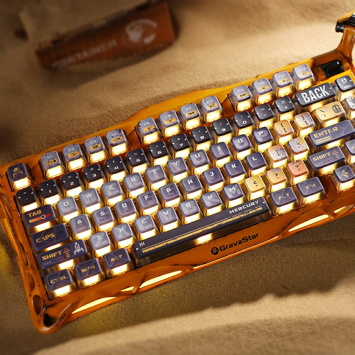 gravastar Mercury K1 Pro Battle-Worn Yellow customizable macro keys for tailored shortcuts and improved efficiency