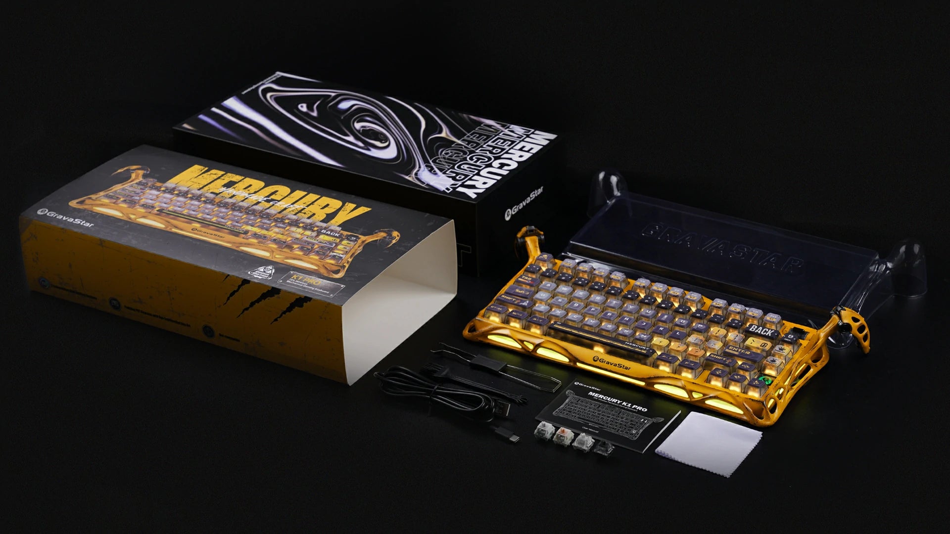 gravastar Mercury K1 Pro Battle-Worn Yellow robust stability during play keeps the keyboard secure and in place