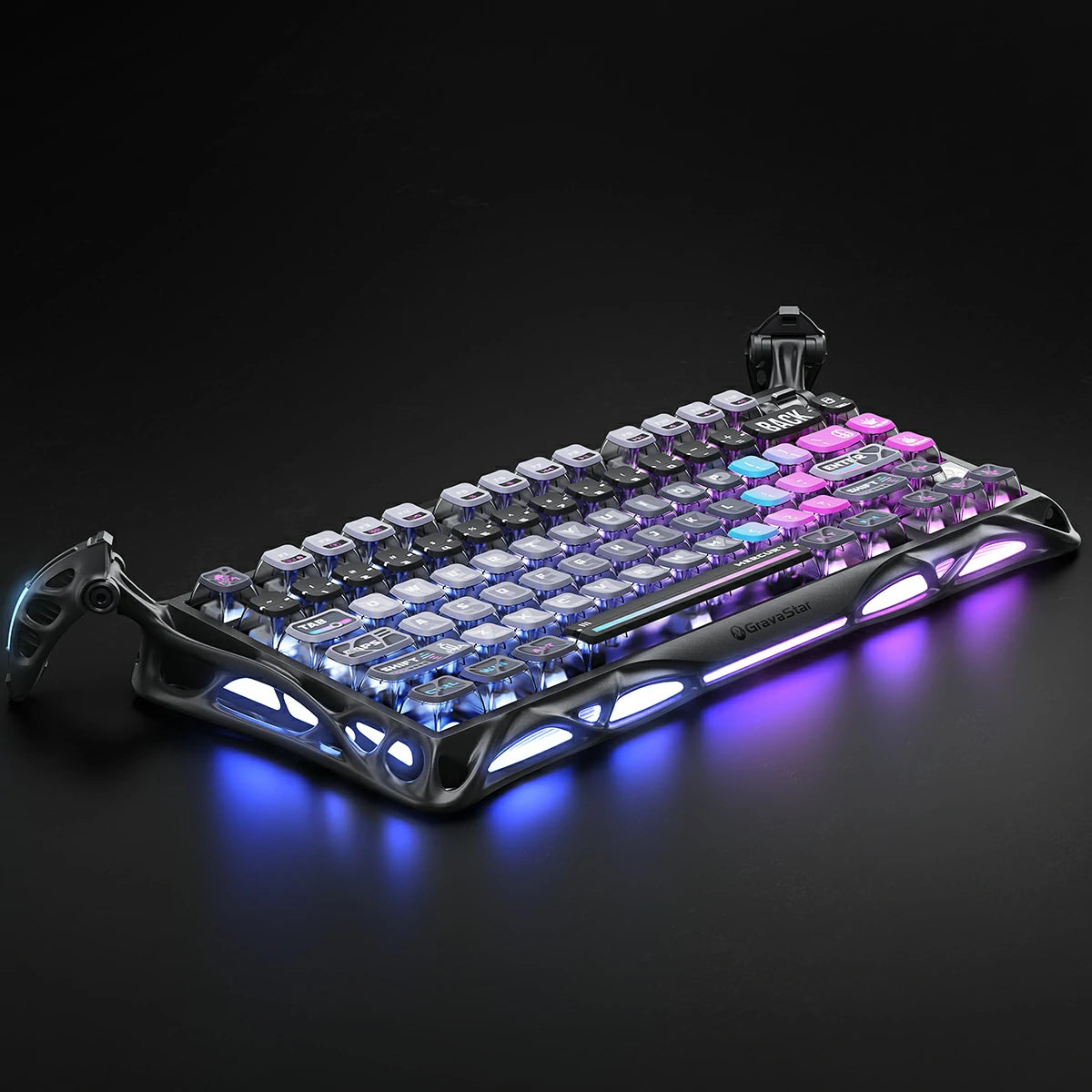 gravastar Mercury K1 Pro Galaxy Black 75% mechanical keyboard linear switch compact design for optimal desk space