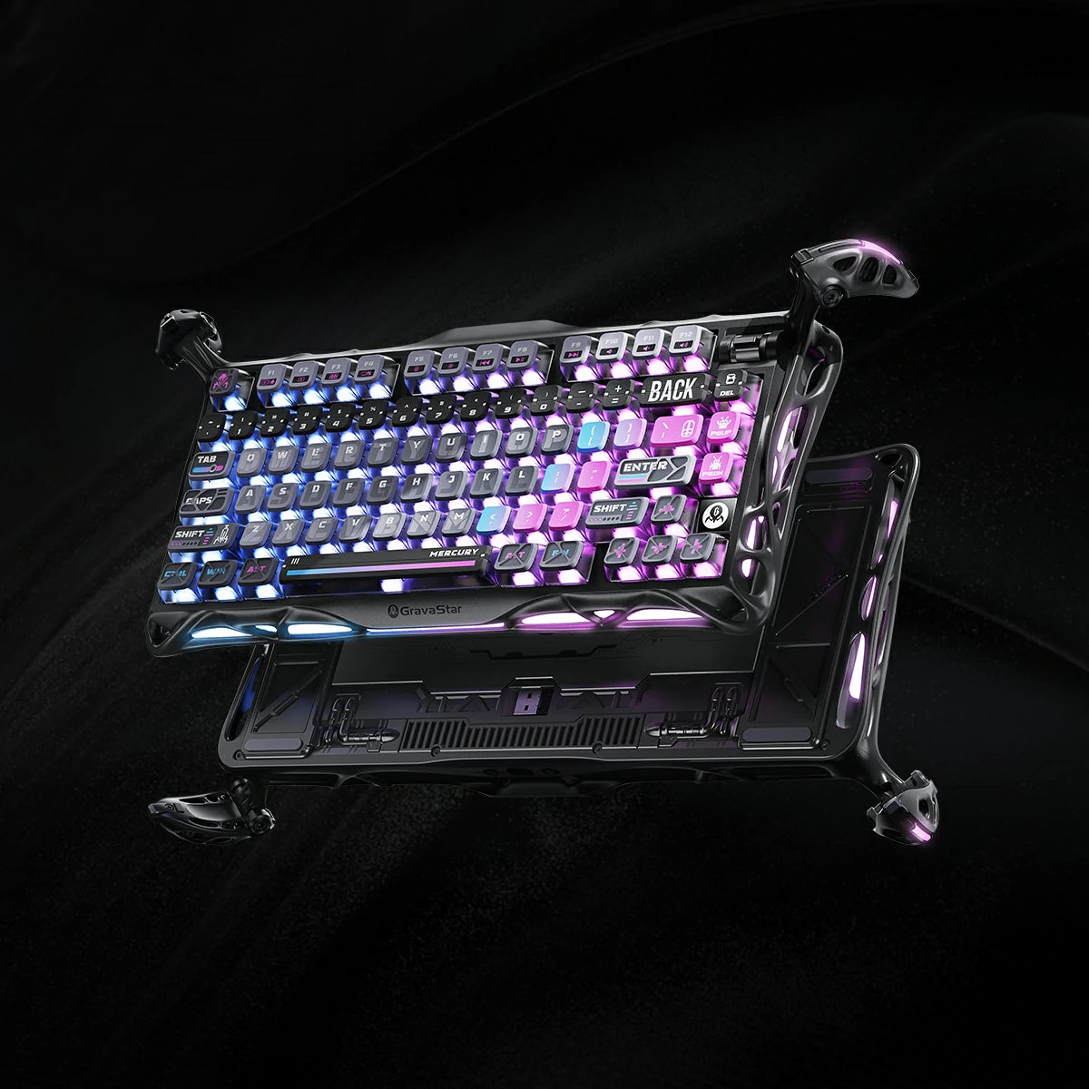 gravastar Mercury K1 Pro Galaxy Black anti-ghosting technology ensures every keypress is registered for accurate gameplay