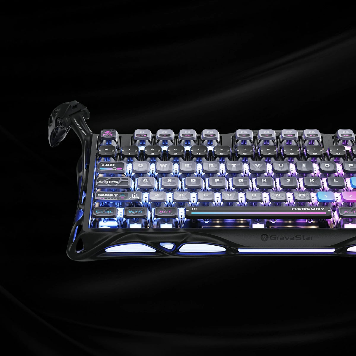 gravastar Mercury K1 Pro Galaxy Black customizable macro keys for tailored shortcuts and enhanced efficiency