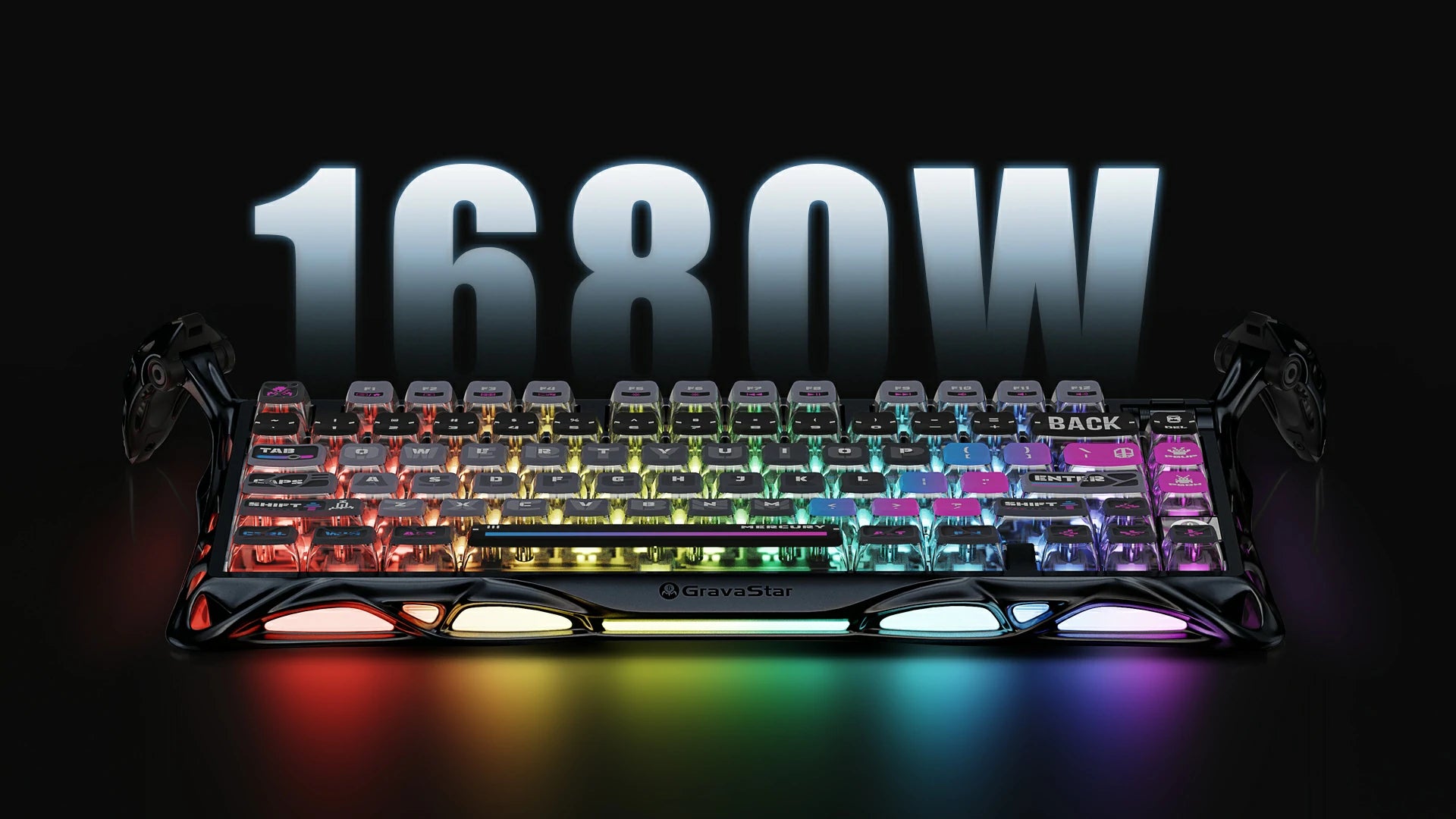 gravastar Mercury K1 Pro Galaxy Black optimized for esports high-performance keyboard with precision for competitive play