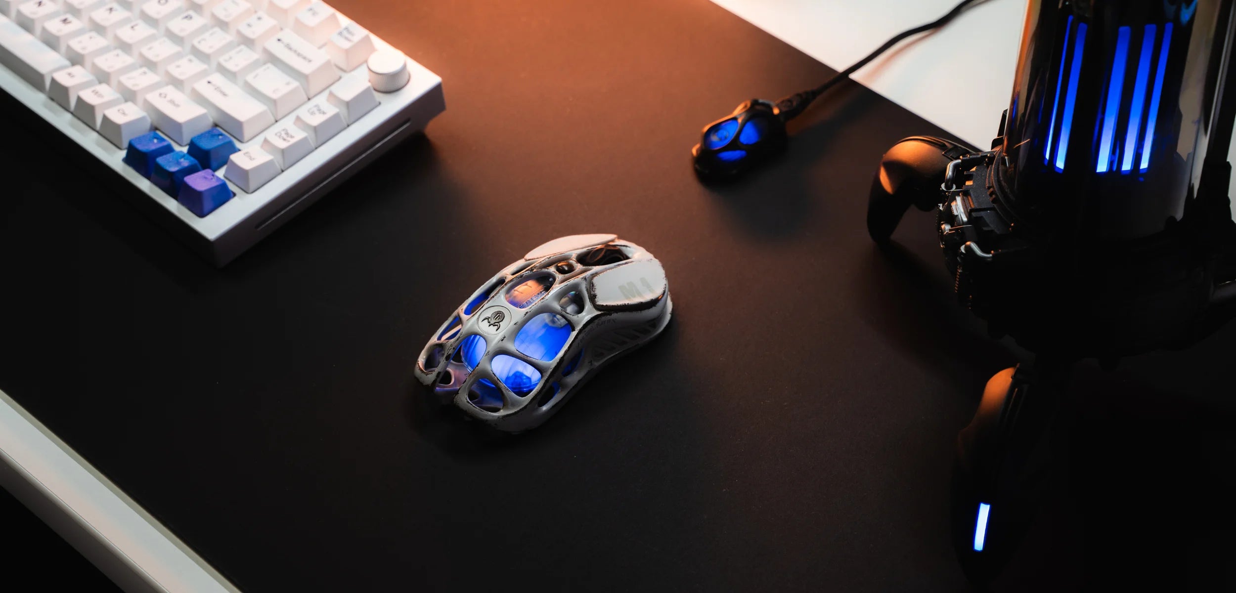 gravastar Mercury M1 Pro Battle Worn Edition Silver Mist gaming mouse USB-C fast charging ergonomic grip for comfort during gaming