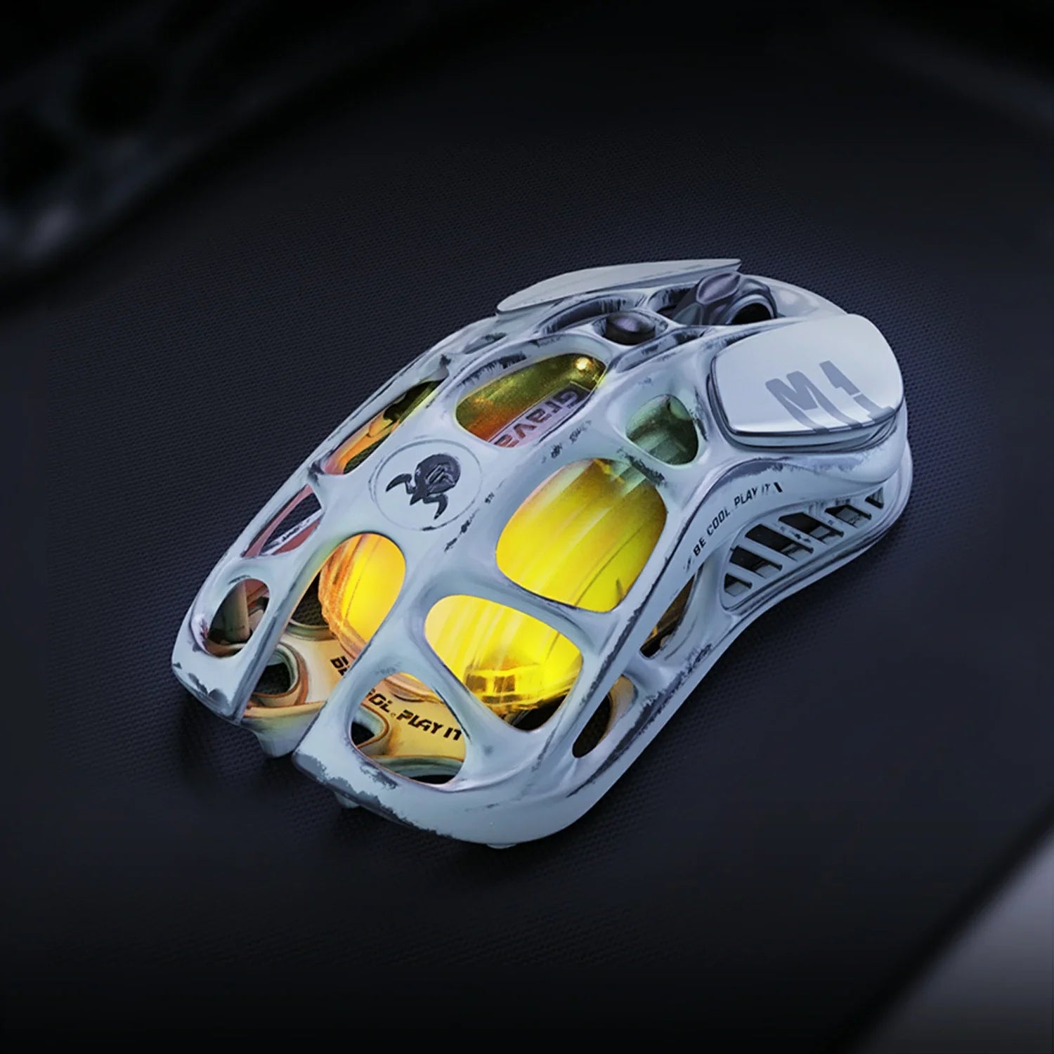 gravastar Mercury M1 Pro Battle Worn Edition Silver Mist gaming mouse high precision engineering comfortable grip for long gaming sessions